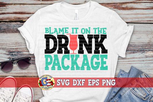 Blame It On The Drink Package Wavy SVG DXF EPS PNG