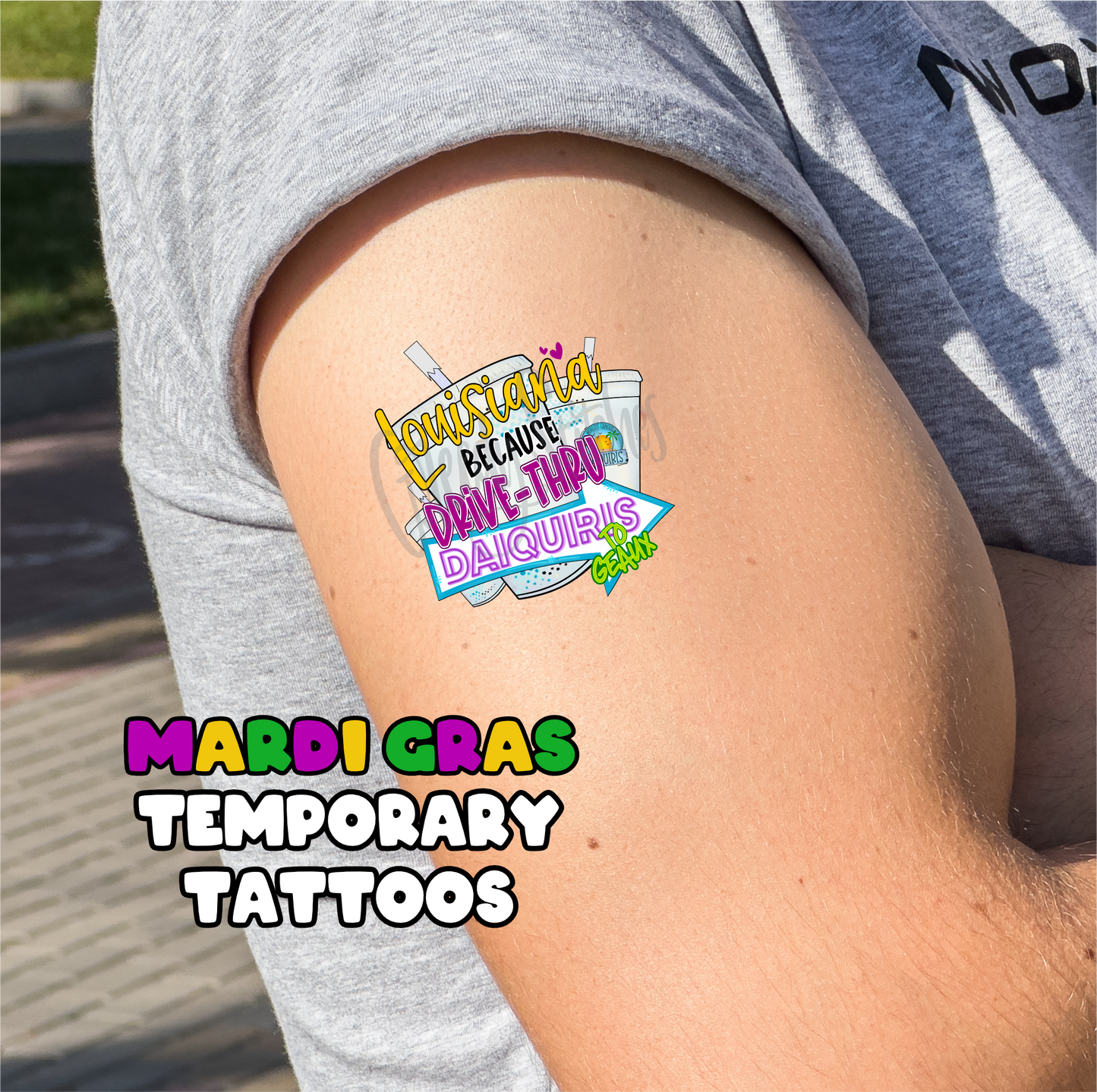 Mardi Gras Temporary Tattoos - Sheet 2