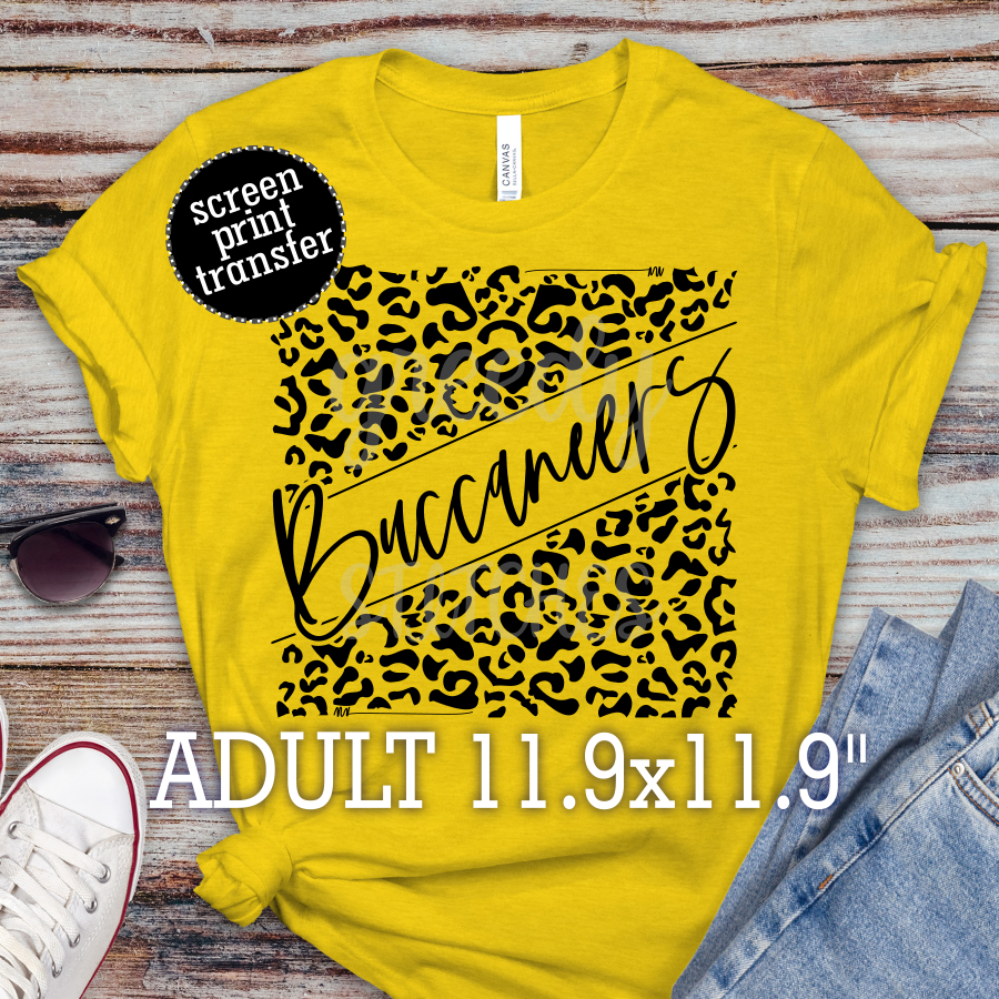 Buccaneers Leopard ADULT Screen Print Transfer