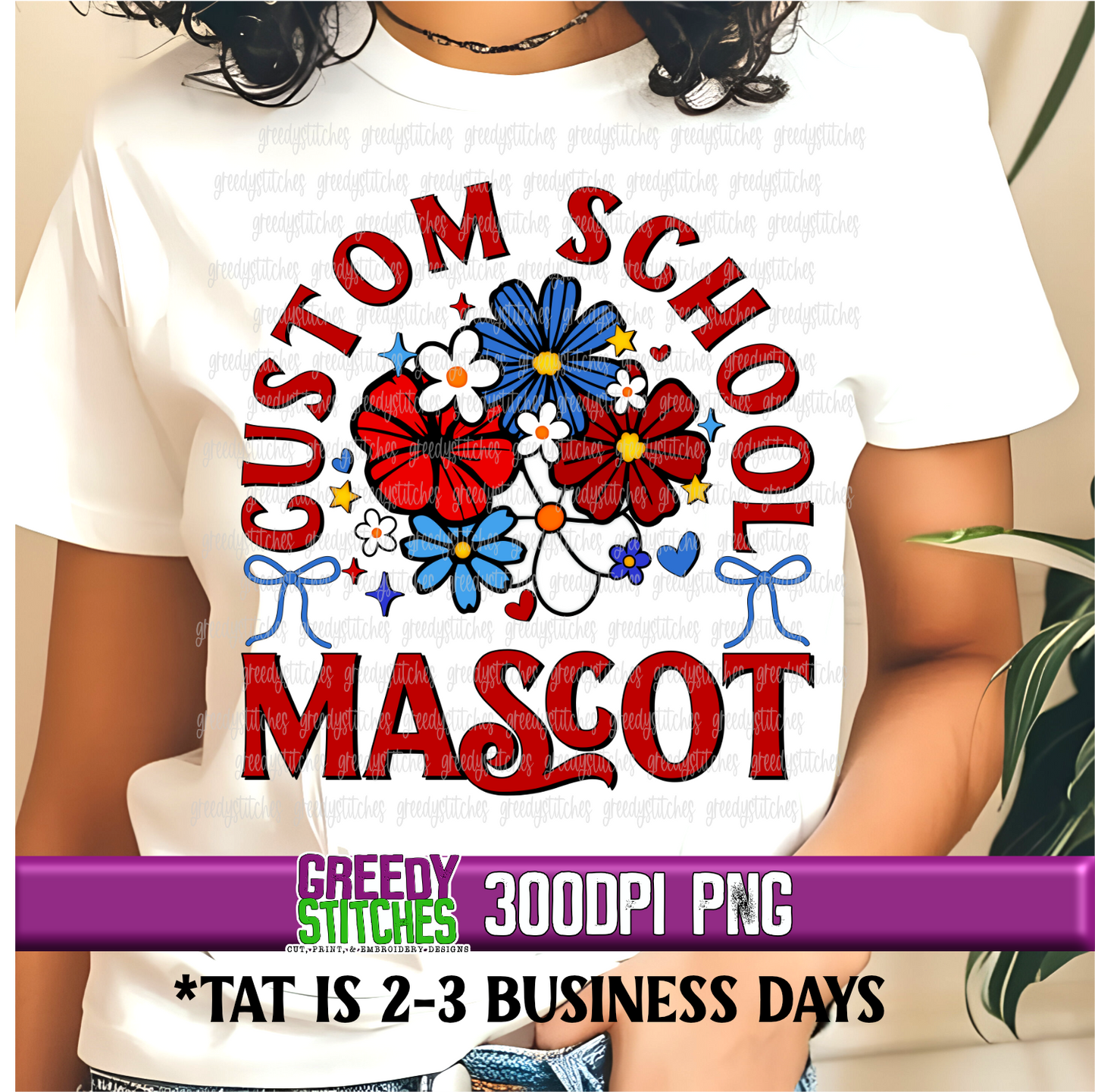 Custom Floral Mascot PNG