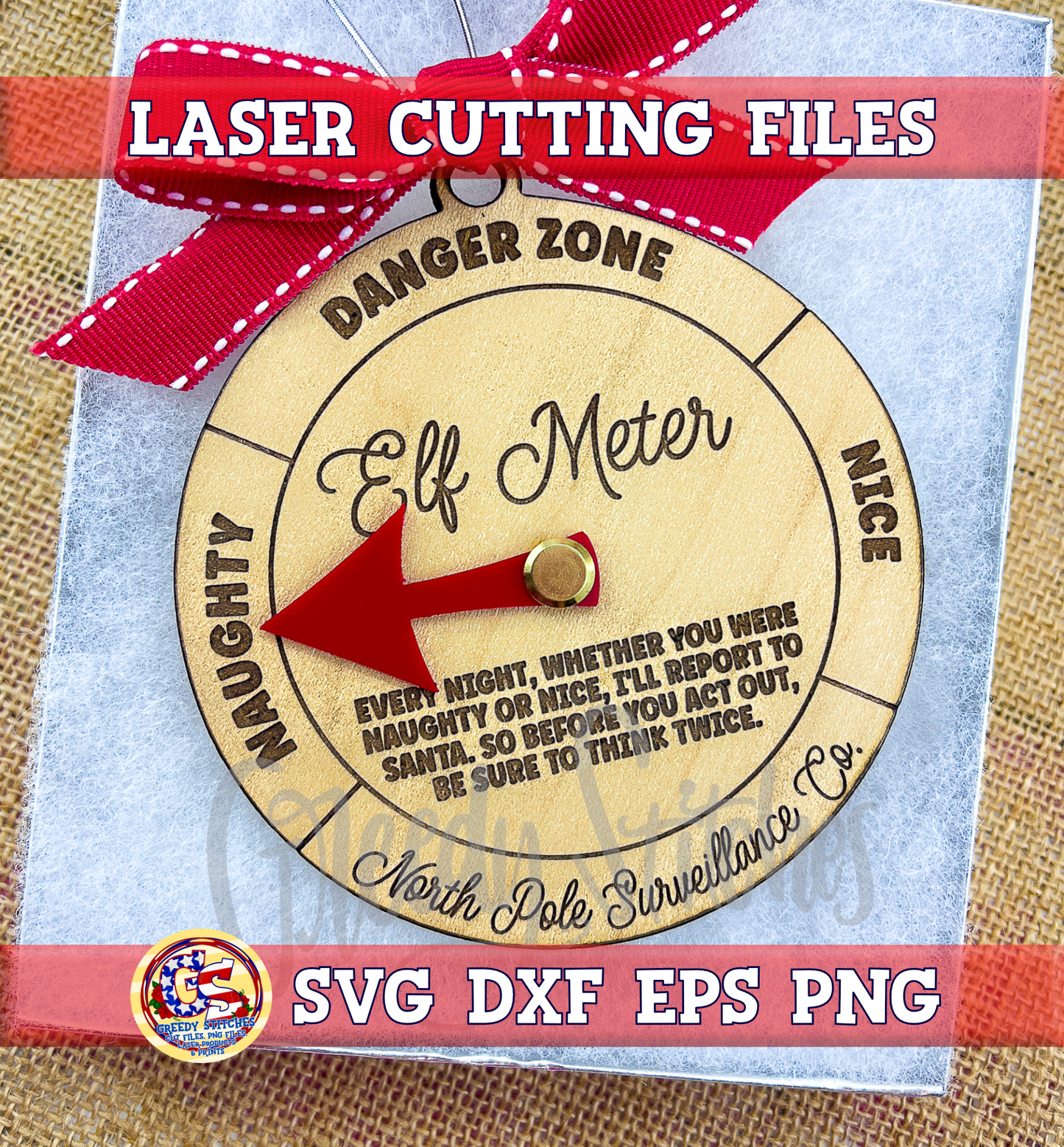 Elf Meter SVG DXF EPS PNG - Ornament for Laser Cutting