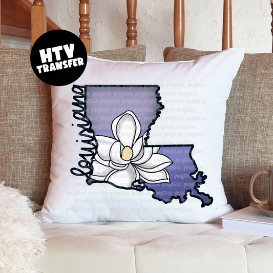 Purple Louisiana Magnolia HTV Transfer