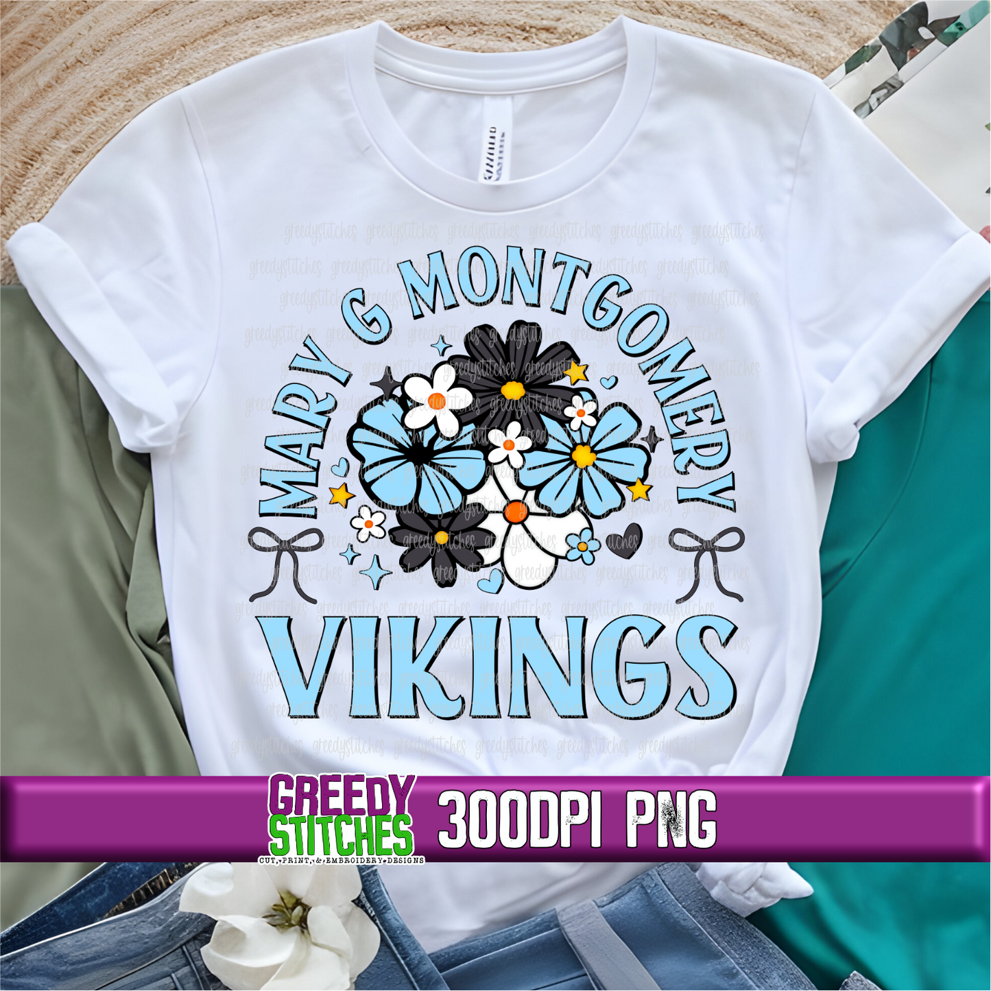 Floral Mary G Montgomery Vikings PNG Set