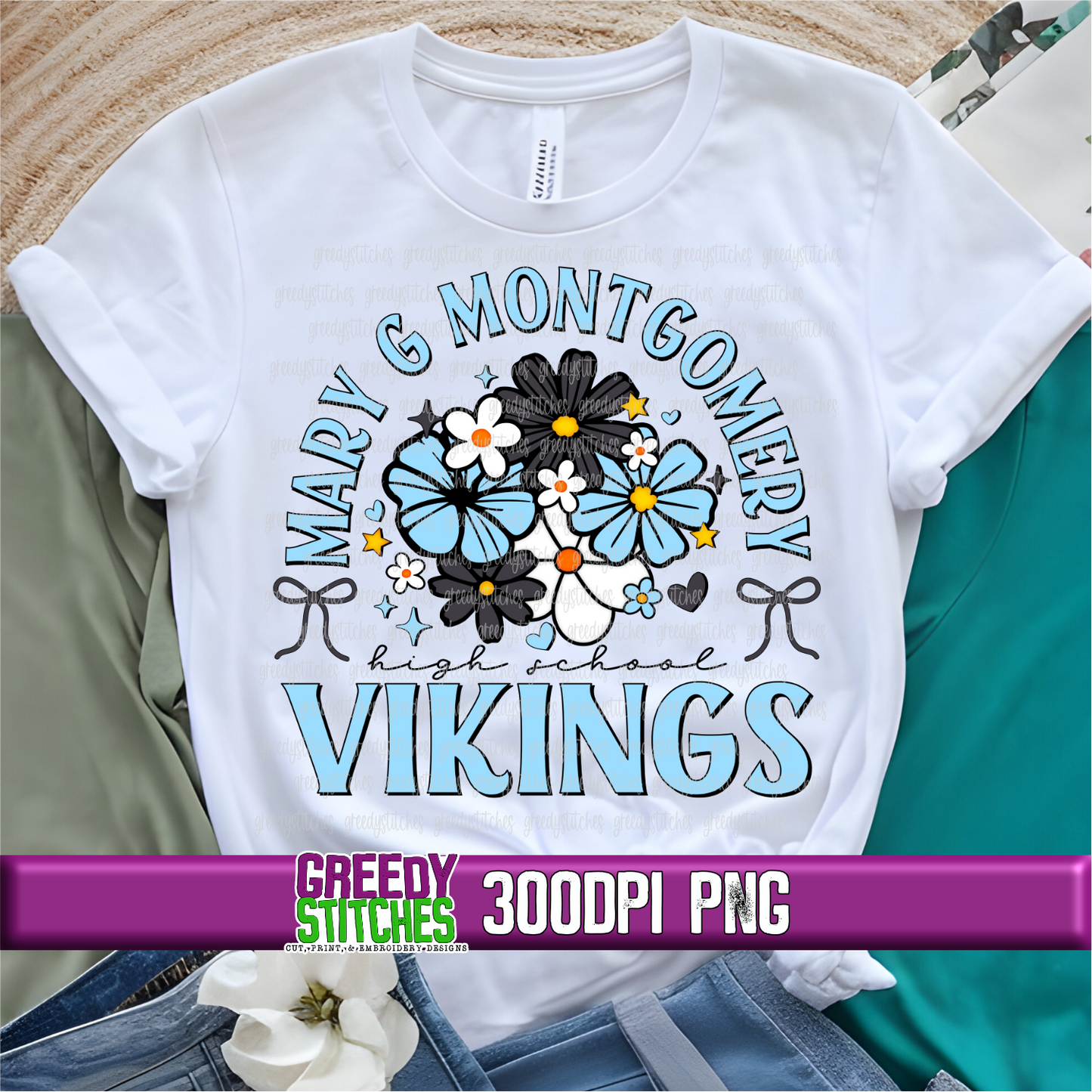Floral Mary G Montgomery Vikings PNG Set
