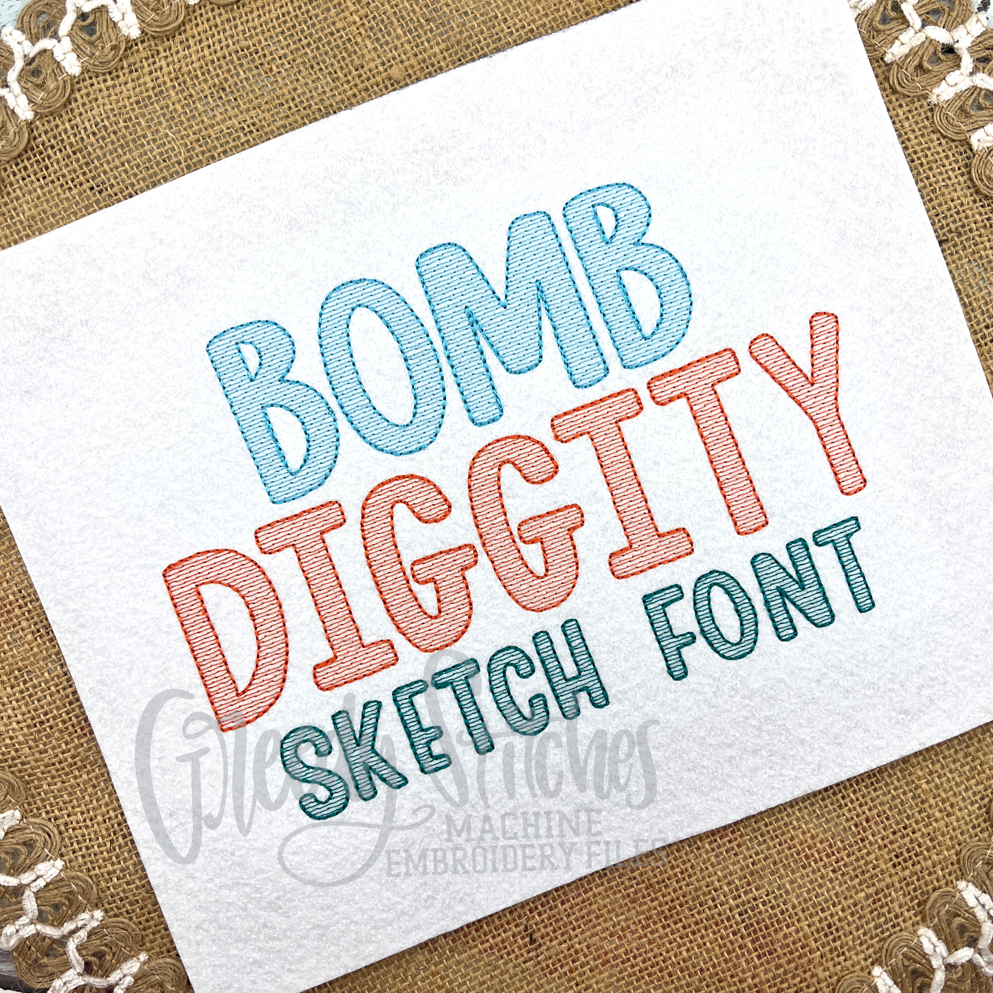 Bomb Diggity Sketch Font - Machine Embroidery Font