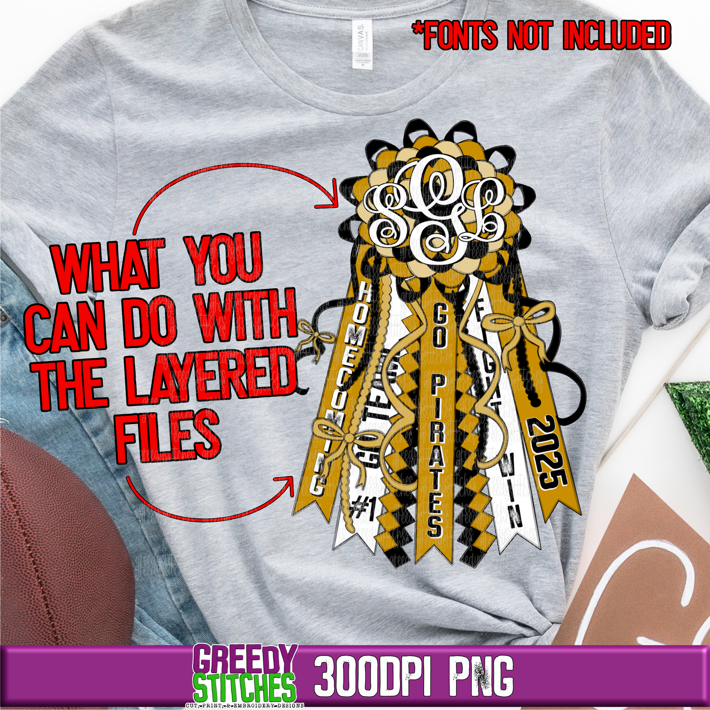 Homecoming Mum Bundle - Editable Homecoming Files
