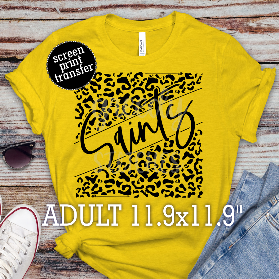 Saints Leopard ADULT Screen Print Transfer
