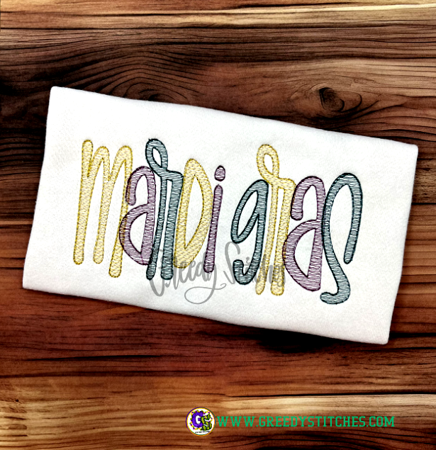 Mardi Gras Sketch Machine Embroidery Design