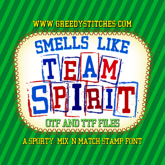Smells Like Team Spirit Stamp Varsity OTF TTF Font