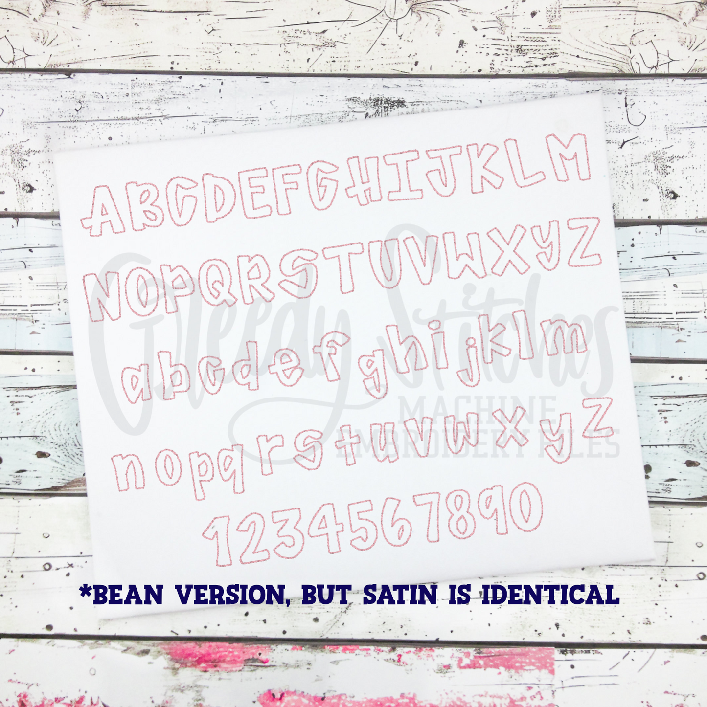 Baby Got Back Embroidery Applique Font - Satin Stitch