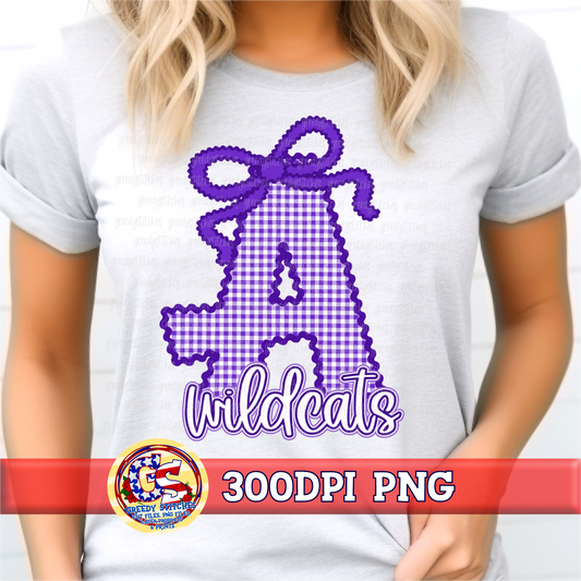 Angleton Wildcats Ricrac Gingham PNG
