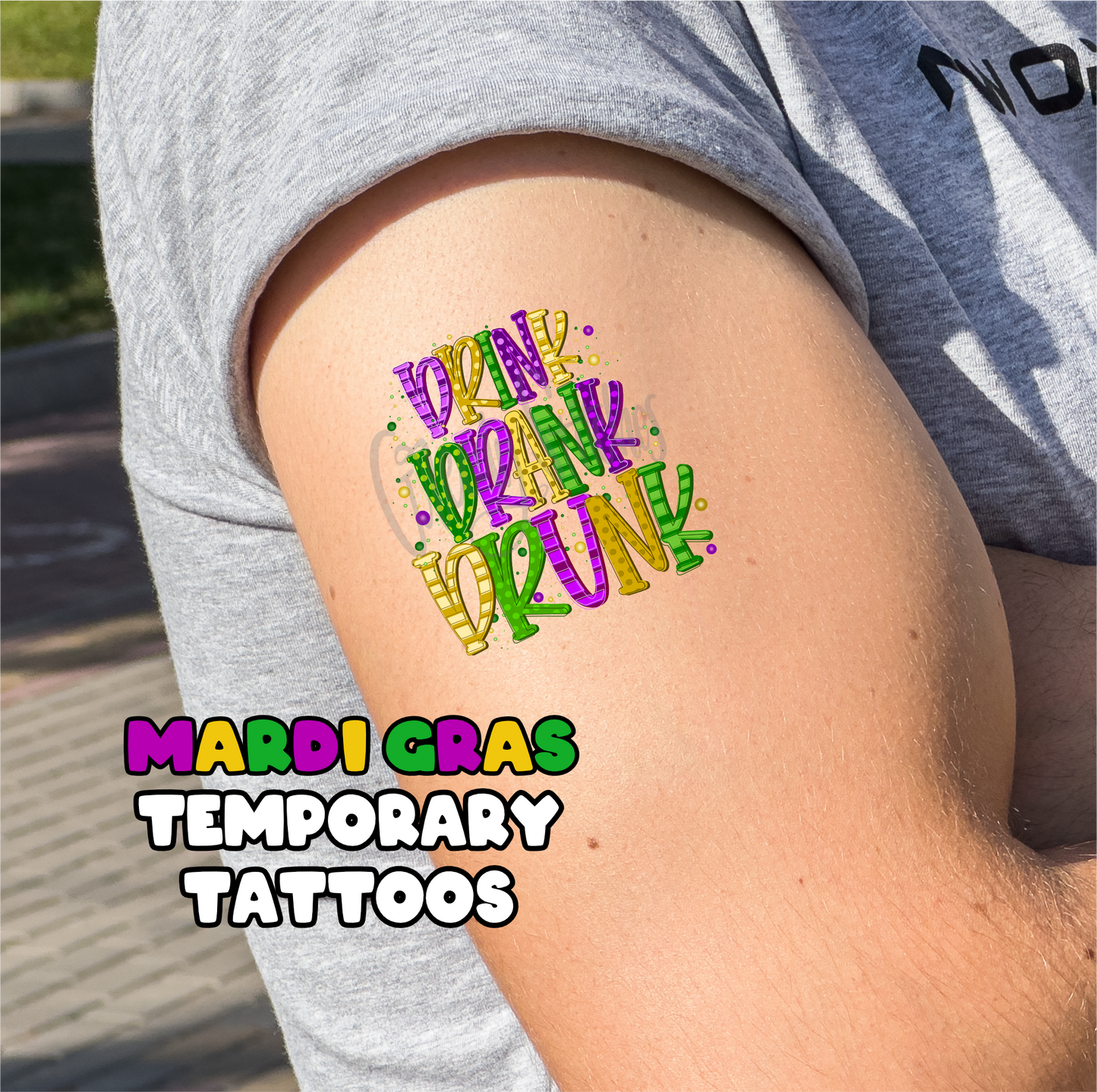 Mardi Gras Temporary Tattoos - Sheet 1