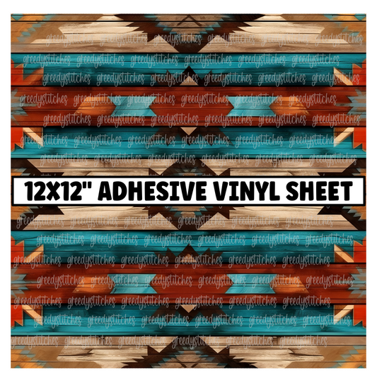 Aztec Wood Print Matte Adhesive Vinyl