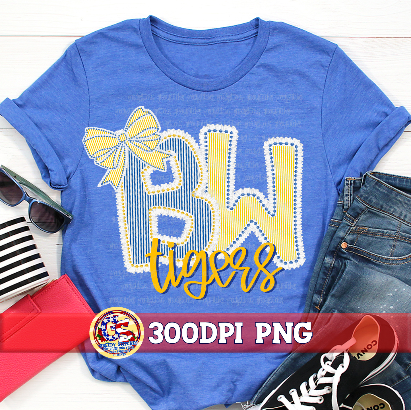 Bay-Waveland Tigers PNG - Seersucker Ruffles Pearls