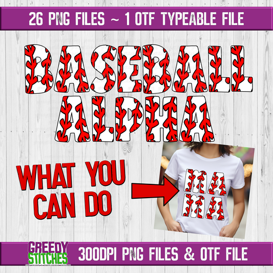 Baseball Alpha PNG & OTF Files
