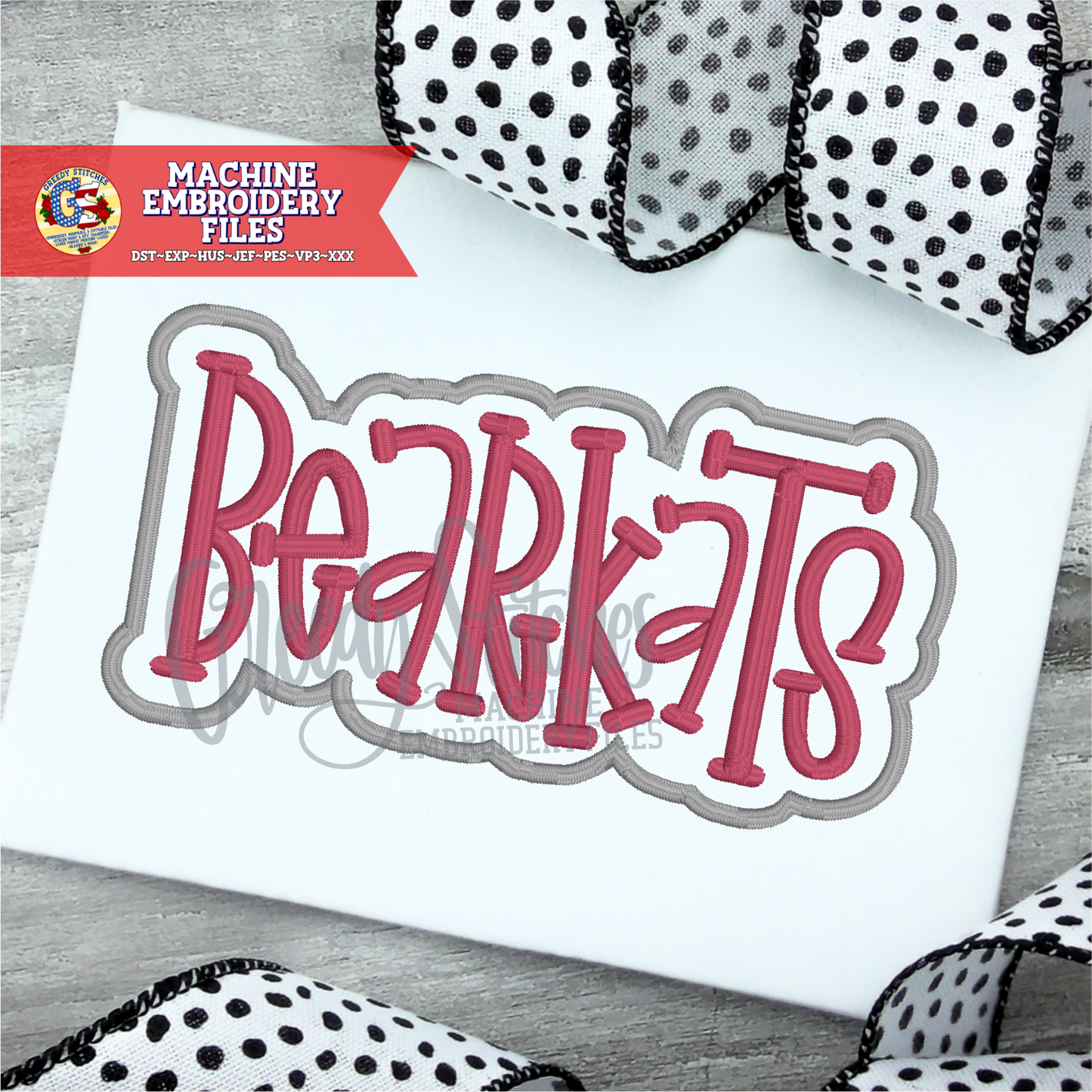 Bearkats Satin Stitch Machine Embroidery Design