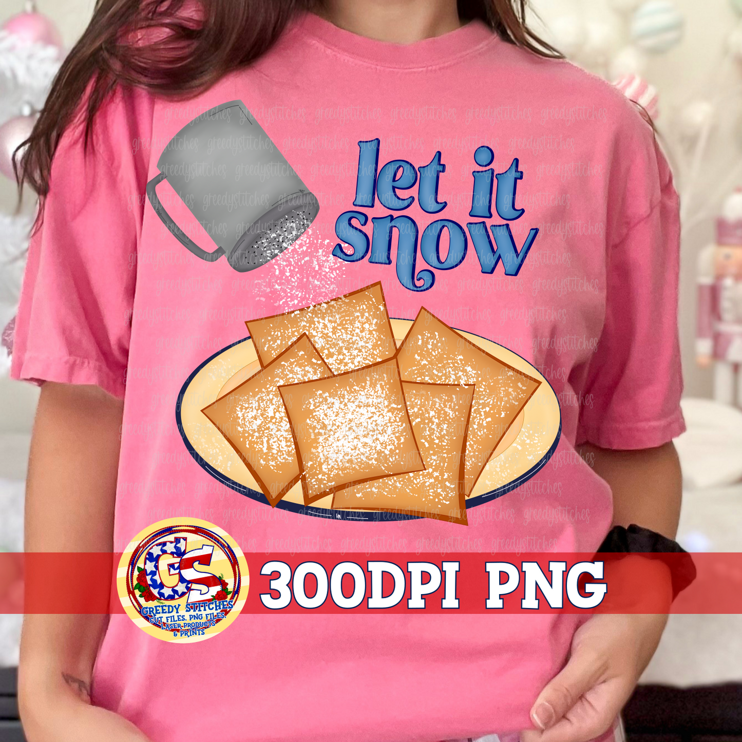 Let It Snow Beignets PNG Cajun Christmas