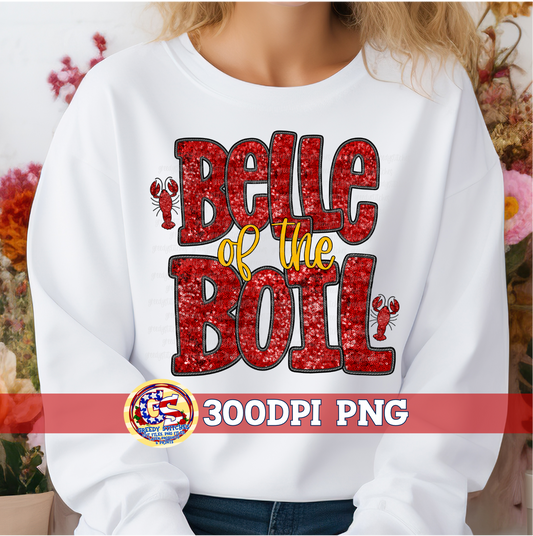 Faux Embroidery Sequins Belle of the Boil PNG Sublimation