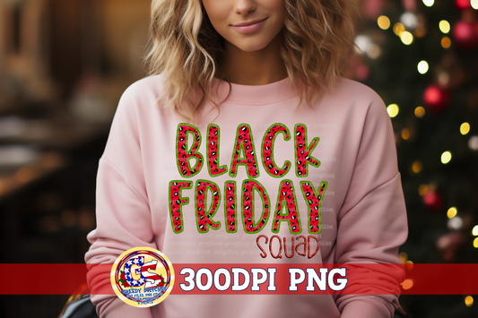 Black Friday Squad Faux Applique PNG
