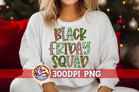 Black Friday Squad Faux Applique PNG