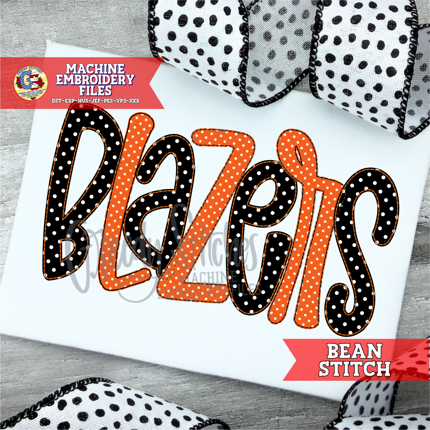 Blazers Bean Stitch Applique Machine Embroidery