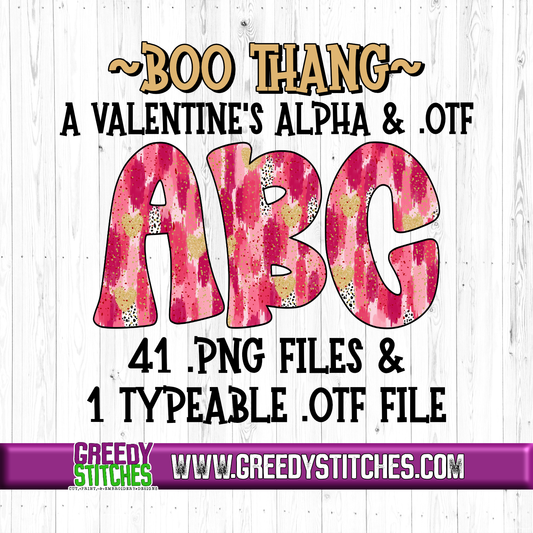 Boo Thang Valentine's Alpha & Typeable .OTF