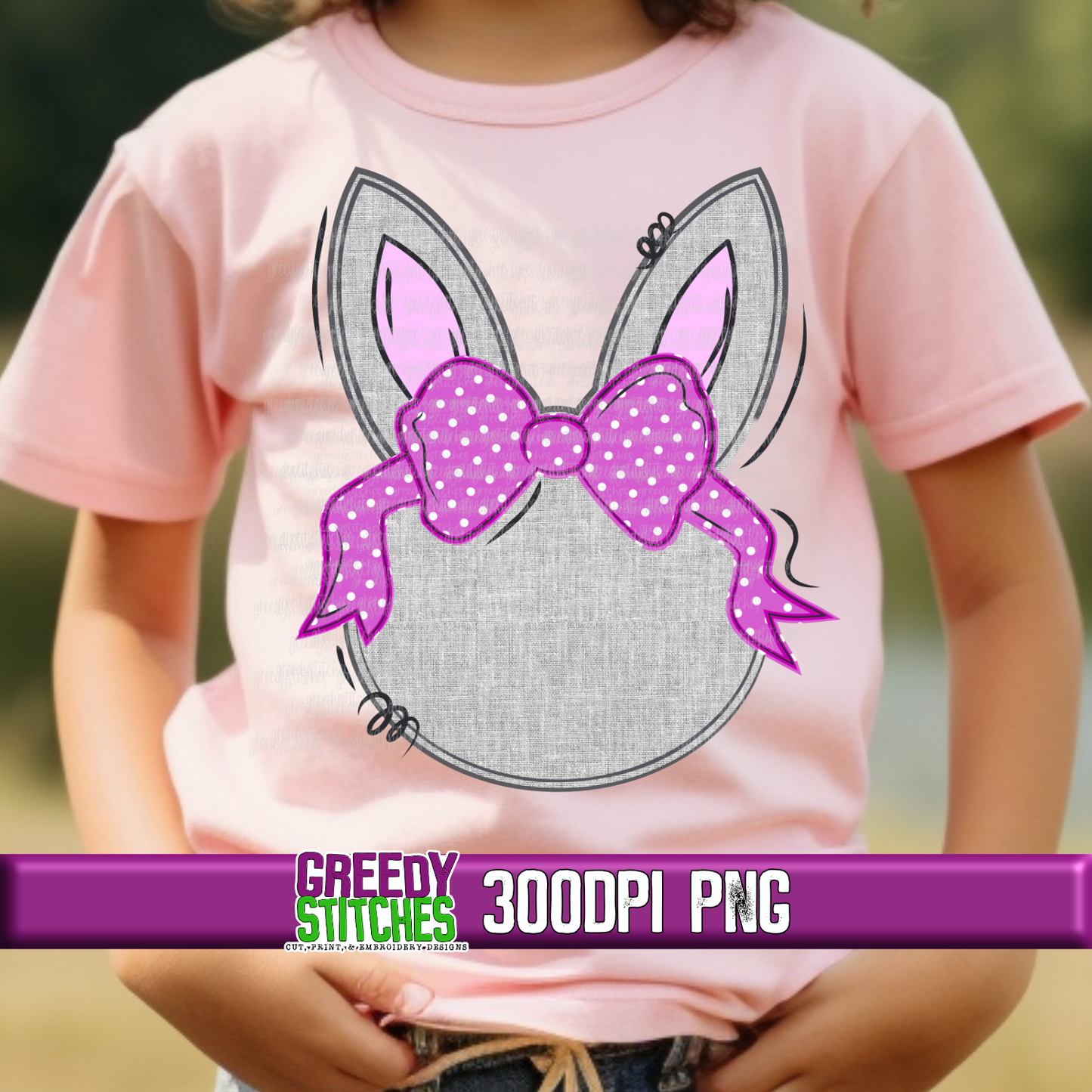 Girl Bunny with Bow PNG