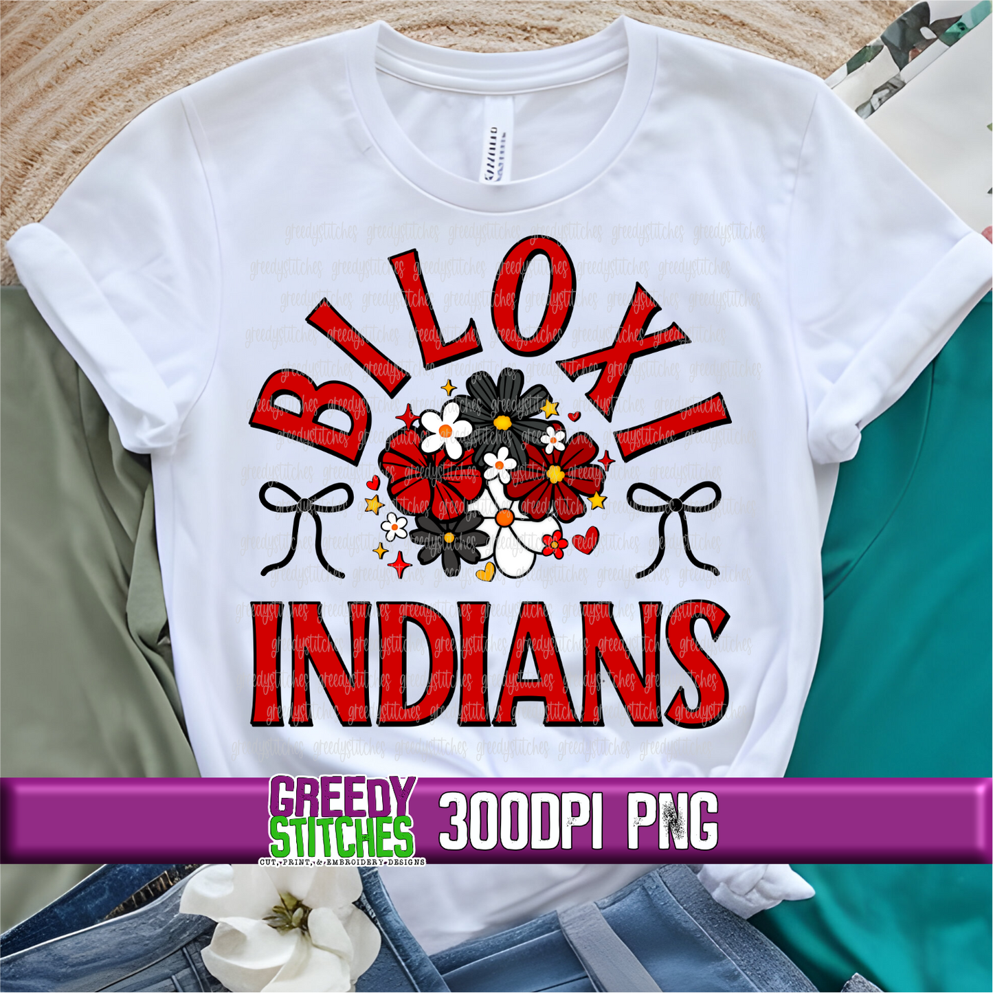 Floral Biloxi Indians PNG Set