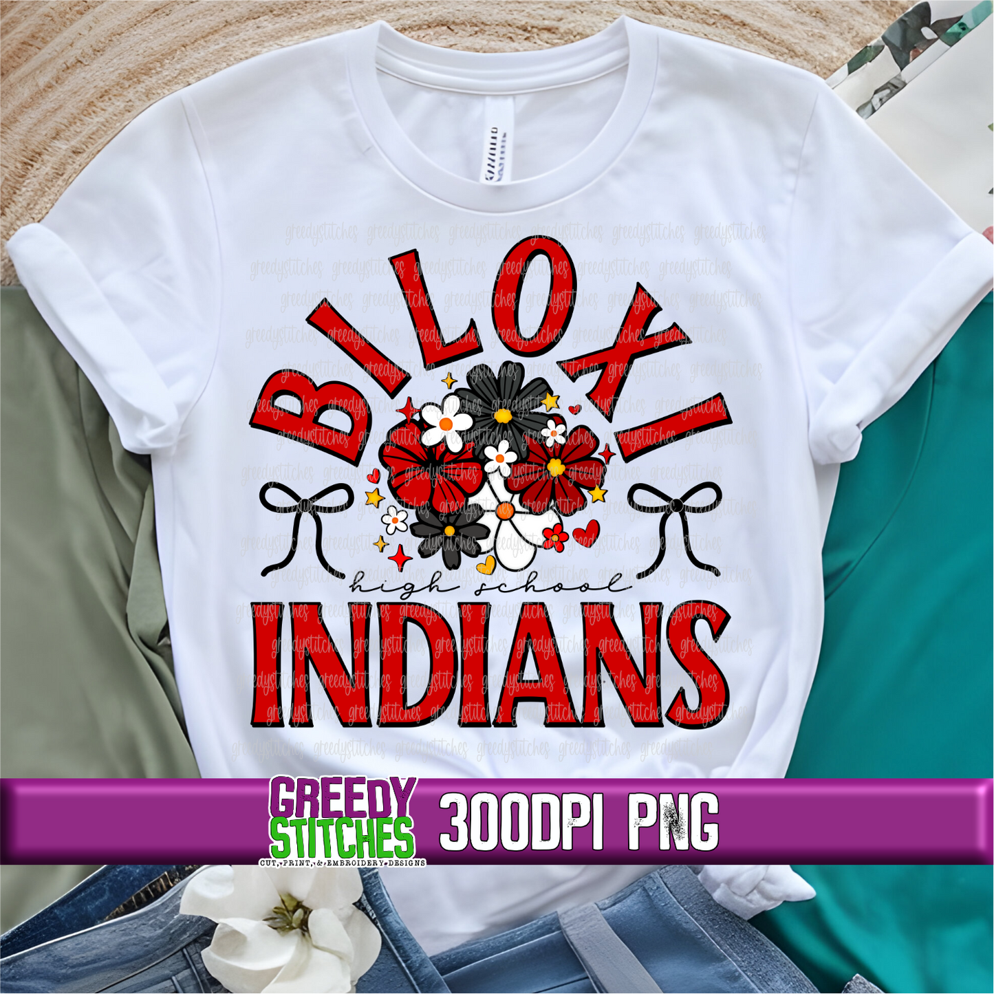 Floral Biloxi Indians PNG Set