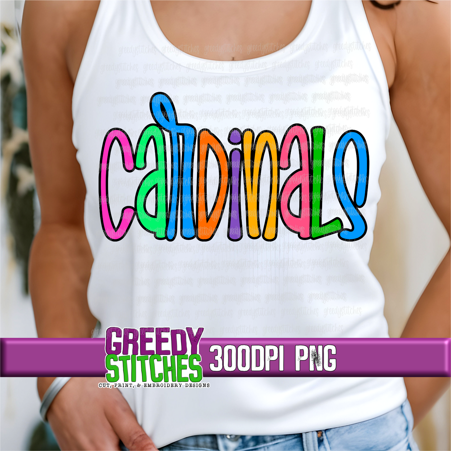 Neon Cardinals PNG