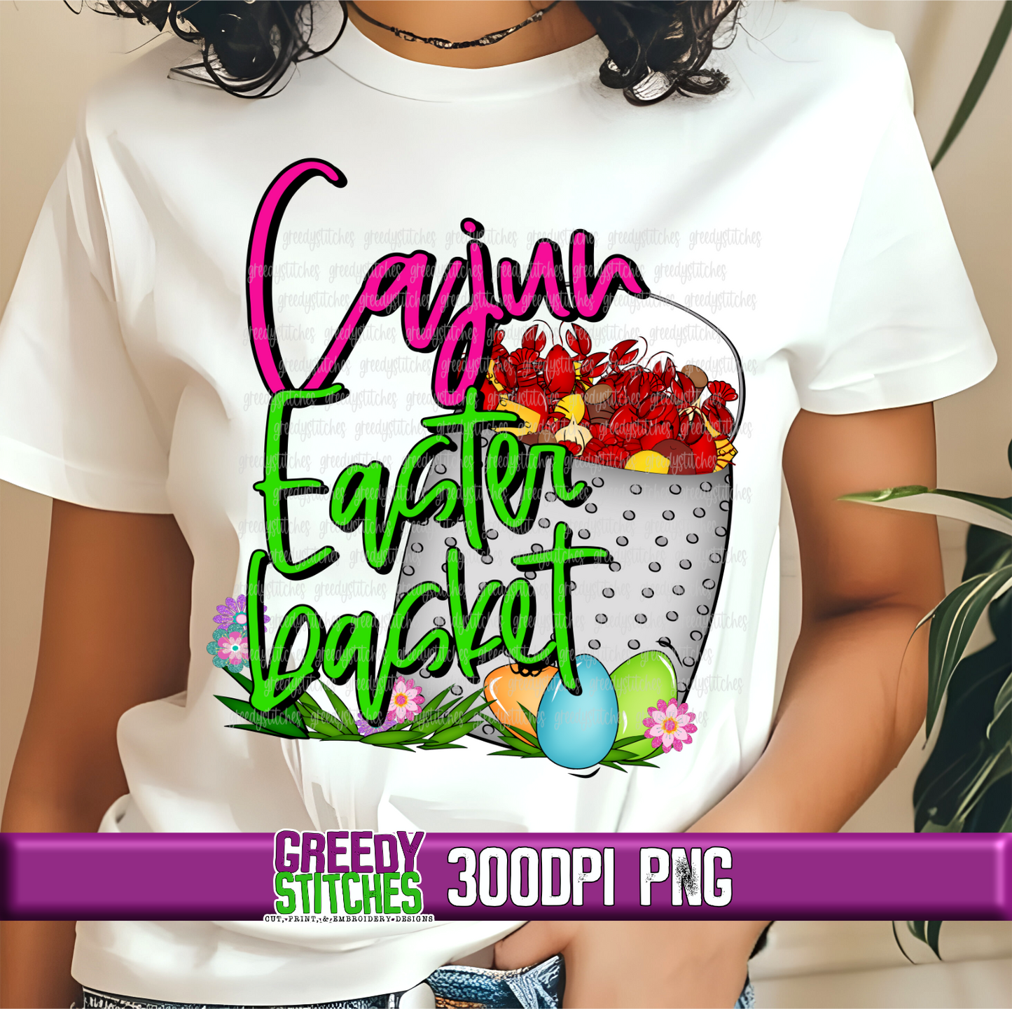 Cajun Easter Basket PNG v2 - Cajun Crawfish Easter PNG