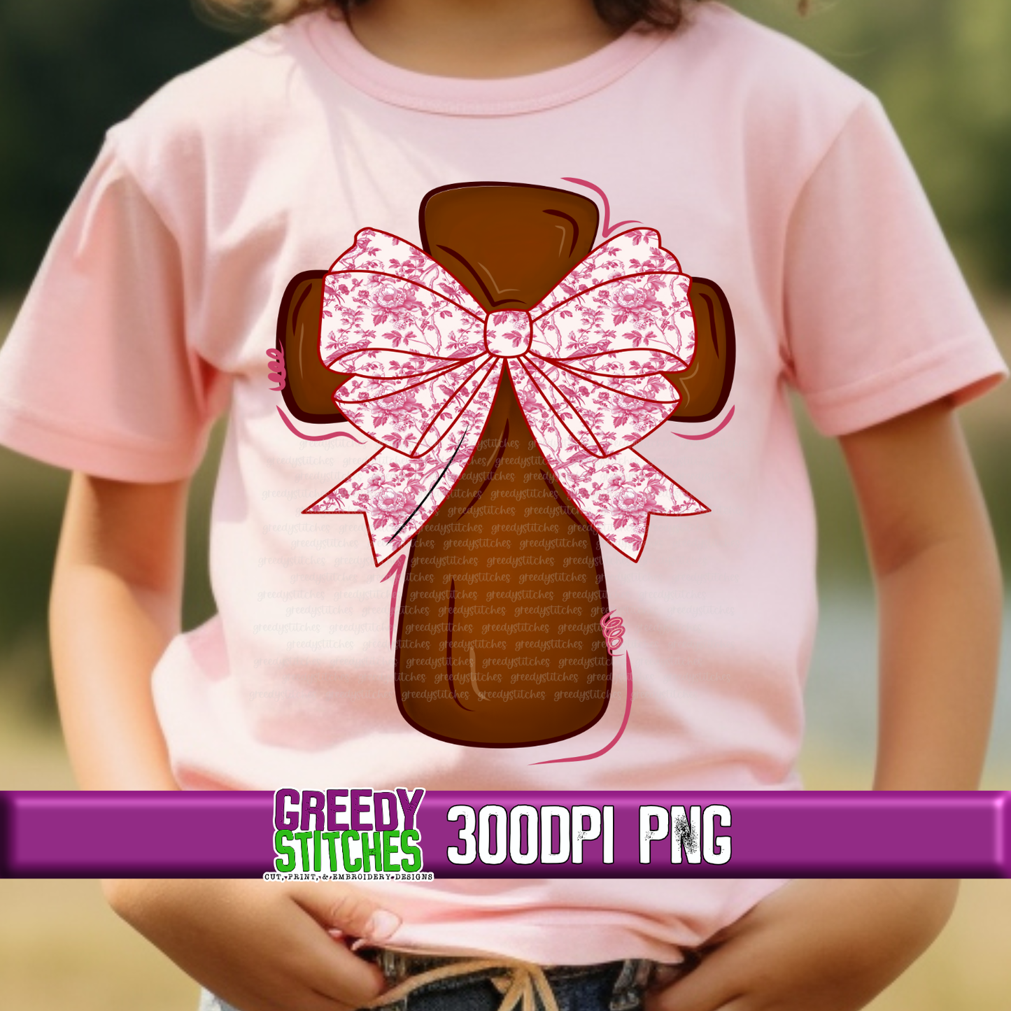 Cross and Toile Bow PNG - Easter