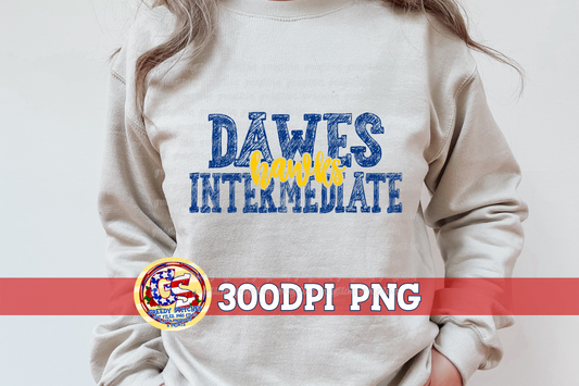Dawes Intermediate Hawks Scribble PNG for Sublimation