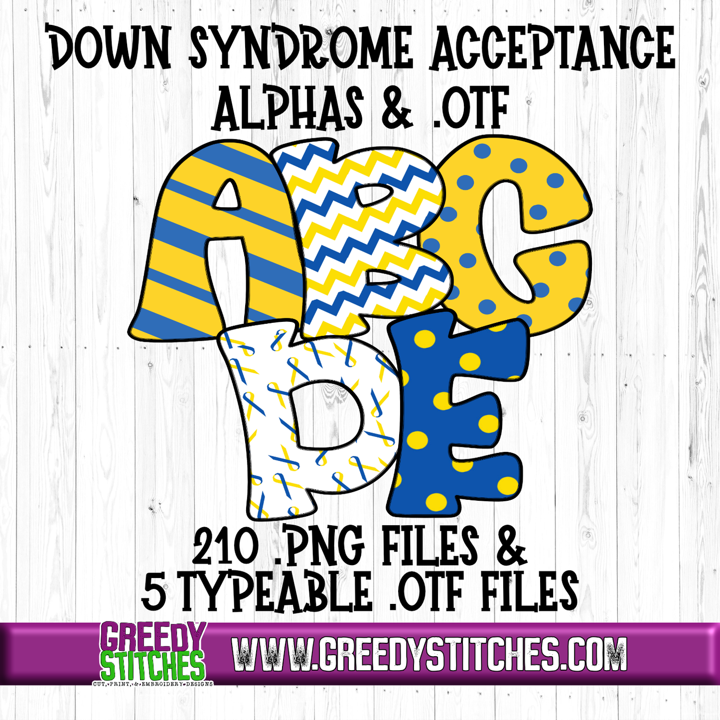 Boo Thang Down Syndrome Acceptance Alpha PNG & OTF Files