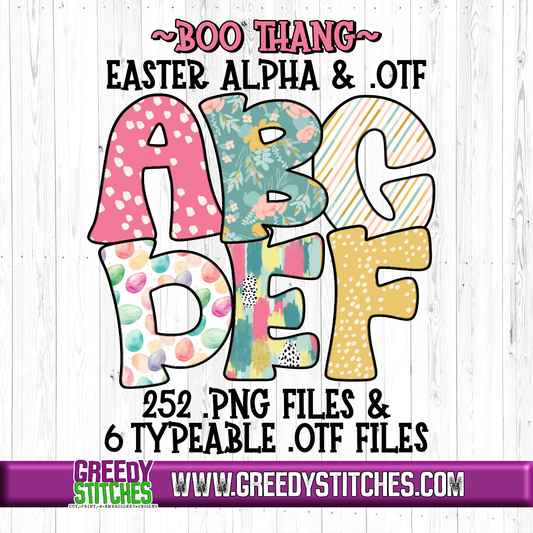 Boo Thang Easter Alpha PNG & OTF Files