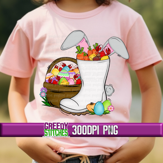 Easter Shrimp Boot PNG - Cajun Easter PNG