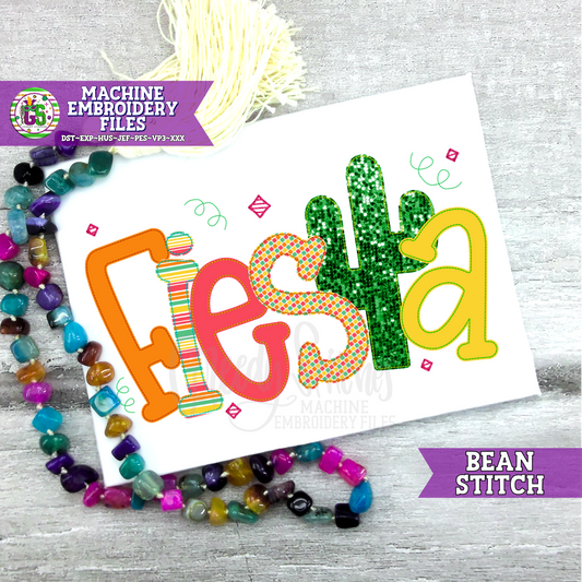 Fiesta Bean Stitch Machine Embroidery Design