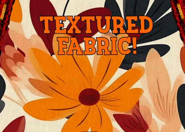 Fall Floral Fabric Faux Embroidery Alpha & Number PNG Set