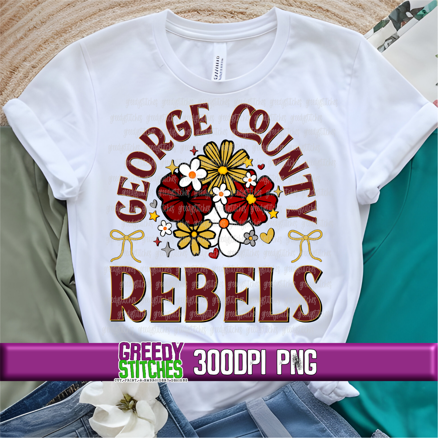 Floral George County Rebels PNG Set