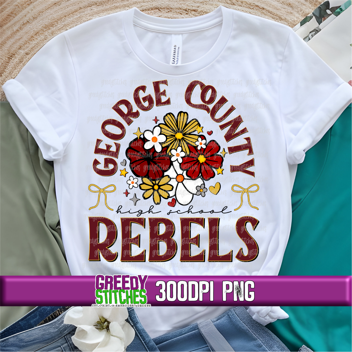 Floral George County Rebels PNG Set