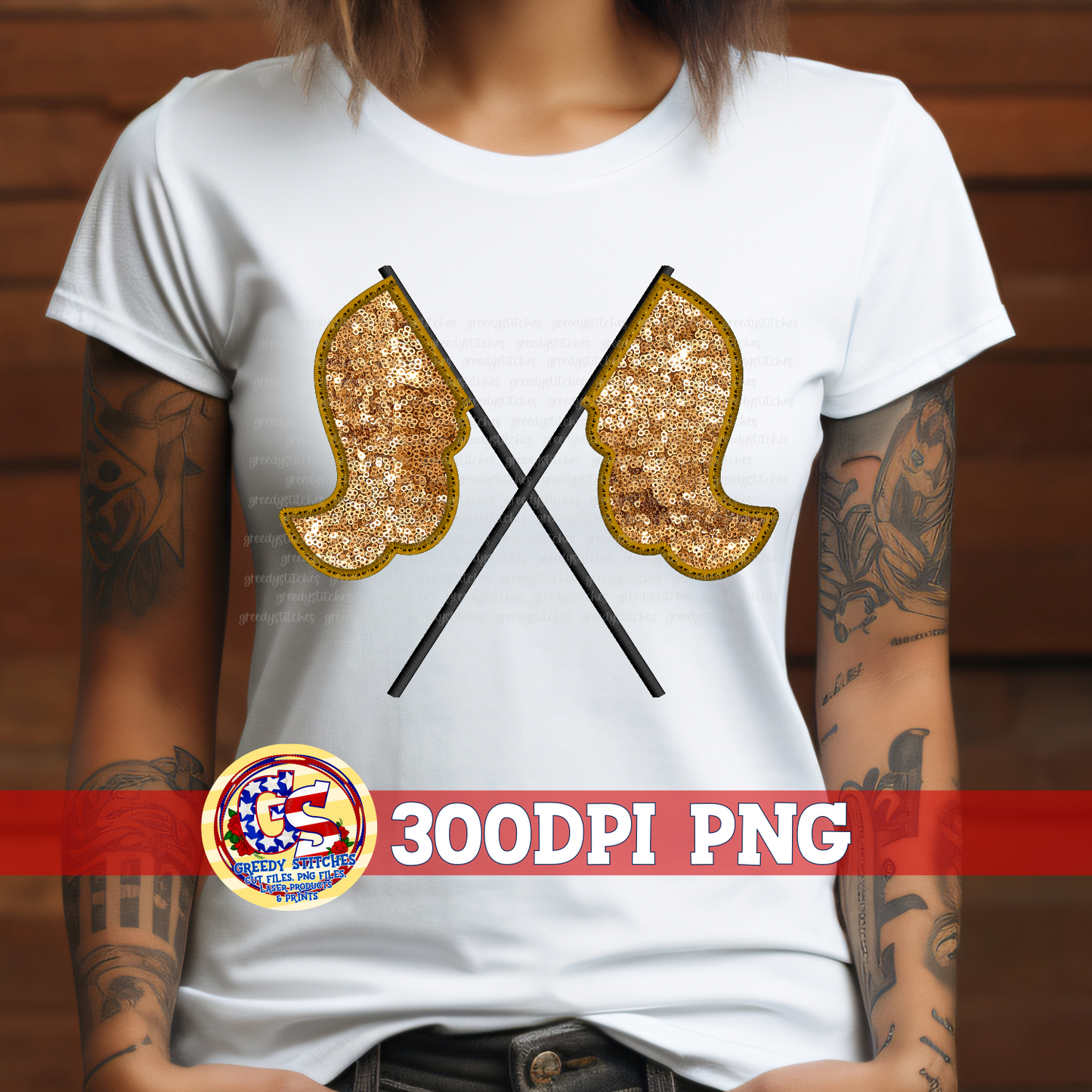 Color Guard Gold Faux Embroidery Sequins PNG