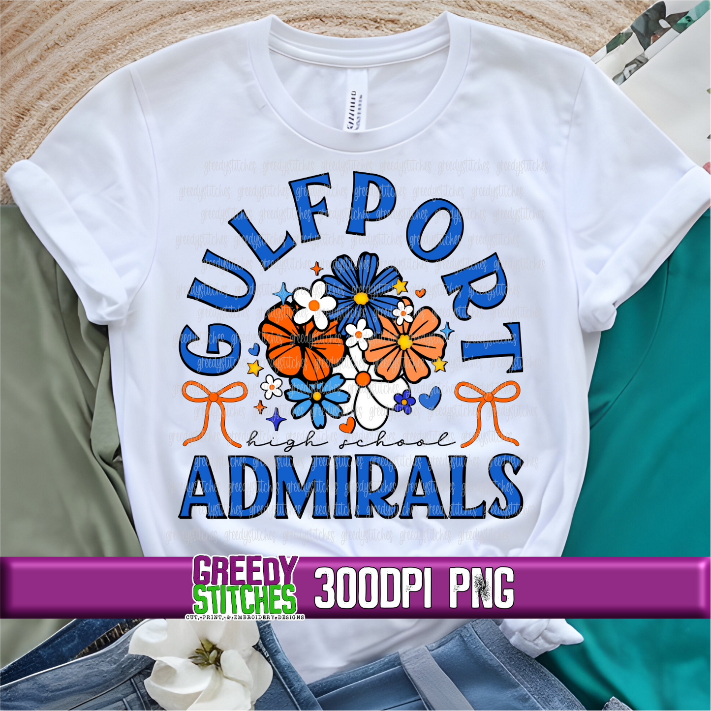 Floral Gulfport Admirals PNG Set