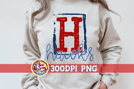 Hancock Hawks Stamp PNG for Sublimation