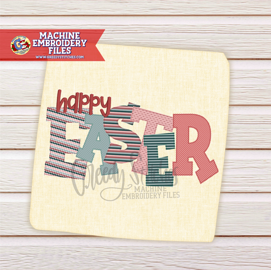 Happy Easter Machine Embroidery Design