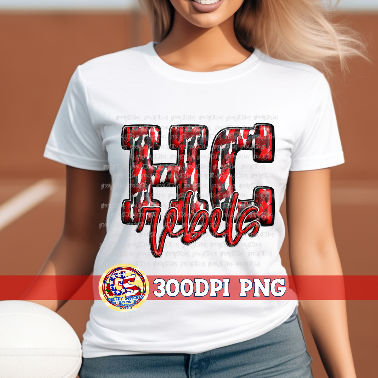 Harrison Central Rebels 3D Inflated PNG