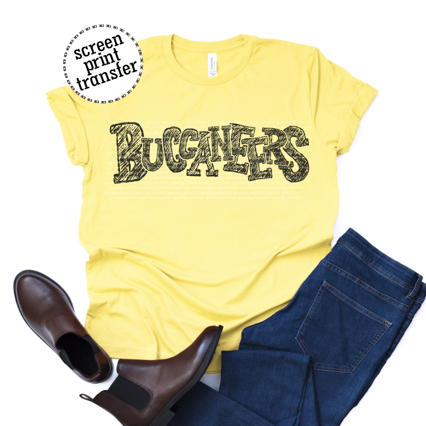 Buccaneers Scribble ADULT Screen Print Transfer