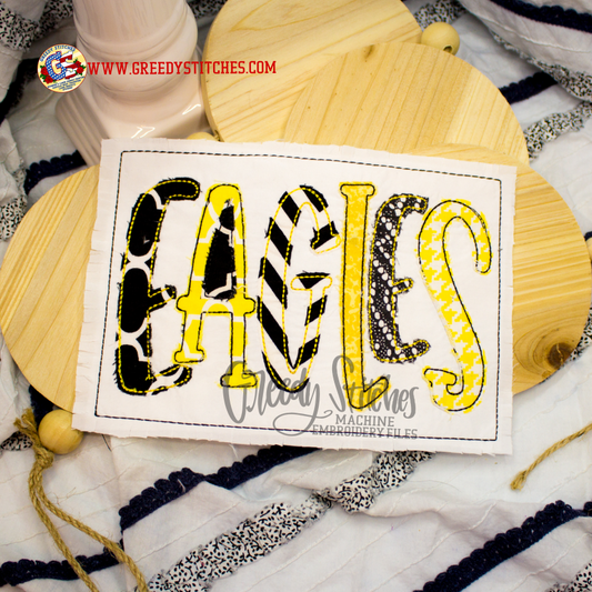 Eagles Bean Stitch Applique Machine Embroidery Design