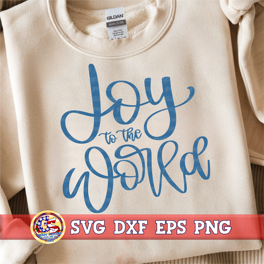 Joy to the World SVG DXF EPS PNG - Hand Lettered Christmas
