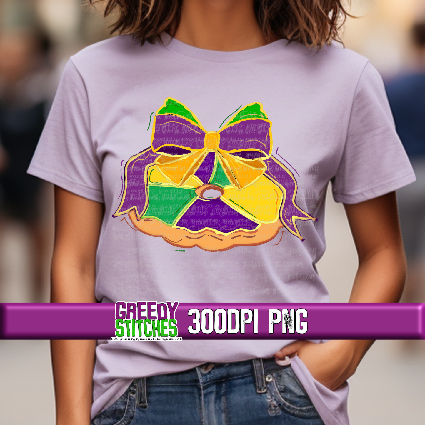 King Cake with Bow PNG