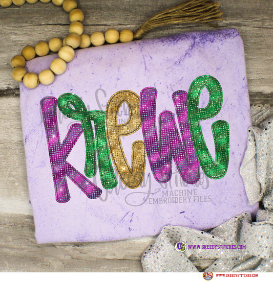 Krewe Bean Stitch Applique Machine Embroidery Design
